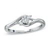 Thumbnail Image 1 of Cherished Promise Collection™ 1/10 CT. T.W. Composite Diamond Flower Promise Ring in 10K White Gold