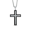 Thumbnail Image 1 of 1/4 CT. T.W. Diamond Cross Pendant in Two-Tone Stainless Steel - 24"