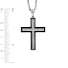 Thumbnail Image 2 of 1/4 CT. T.W. Diamond Cross Pendant in Two-Tone Stainless Steel - 24"