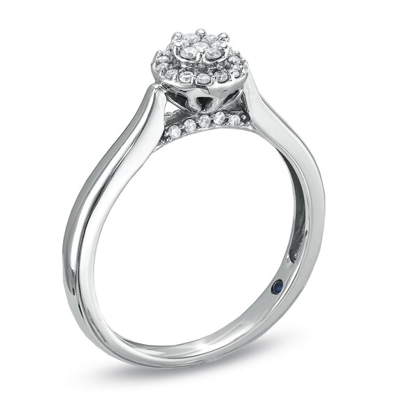 Cherished Promise Collectionâ¢ 1/5 CT. T.w. Composite Diamond Flower Promise Ring in 10K White Gold