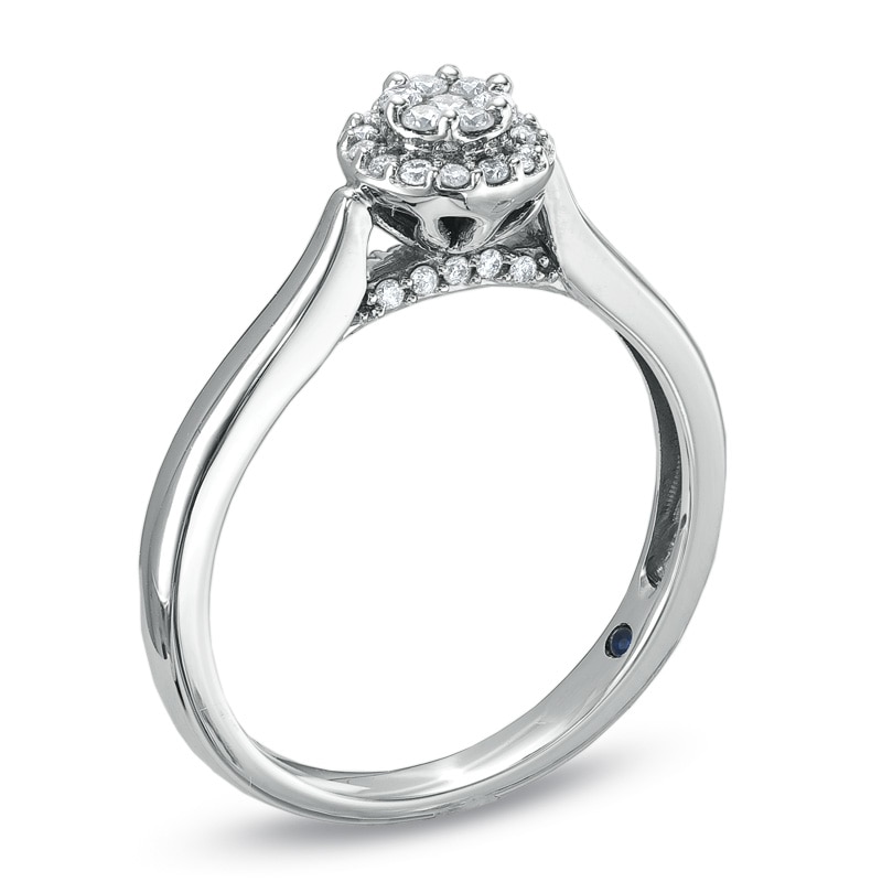 Cherished Promise Collection™ 1/5 CT. T.W. Composite Diamond Flower Promise Ring in 10K White Gold