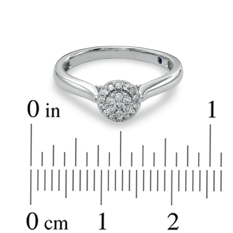 Cherished Promise Collection™ 1/5 CT. T.W. Composite Diamond Flower Promise Ring in 10K White Gold