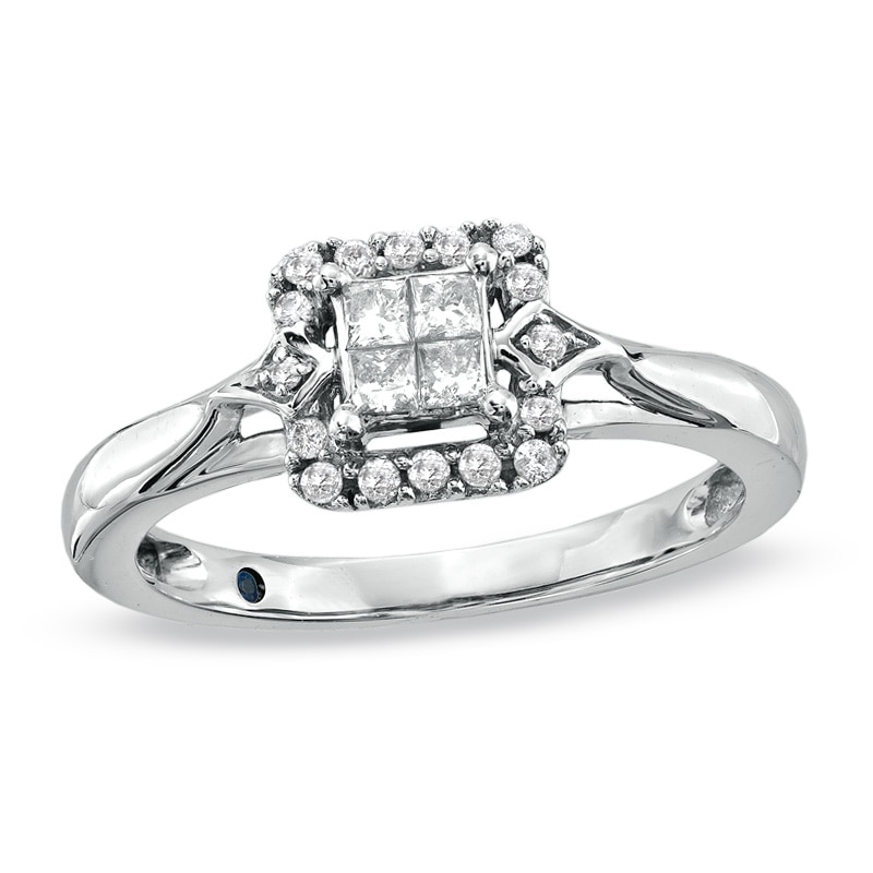 Cherished Promise Collection™ 1/4 CT. T.W. Quad Princess-Cut Diamond Promise Ring in 10K White Gold