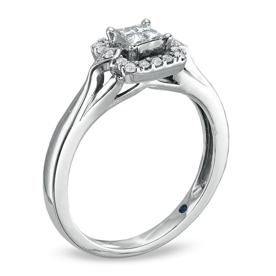 Cherished Promise Collectionâ¢ 1/4 CT. T.w. Quad Princess-Cut Diamond Promise Ring in 10K White Gold