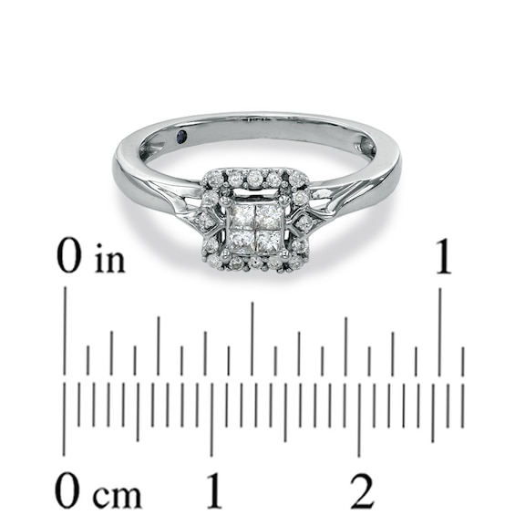 Cherished Promise Collectionâ¢ 1/4 CT. T.w. Quad Princess-Cut Diamond Promise Ring in 10K White Gold