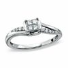 Thumbnail Image 0 of Cherished Promise Collection™ 1/5 CT. T.W. Quad Princess-Cut Diamond Twist Promise Ring in 10K White Gold