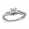 Thumbnail Image 1 of Cherished Promise Collection™ 1/5 CT. T.W. Quad Princess-Cut Diamond Twist Promise Ring in 10K White Gold