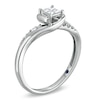 Thumbnail Image 1 of Cherished Promise Collection™ 1/5 CT. T.W. Quad Princess-Cut Diamond Twist Promise Ring in 10K White Gold