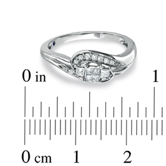 Cherished Promise Collectionâ¢ 1/4 CT. T.w. Quad Princess-Cut Diamond Scoop Promise Ring in 10K White Gold