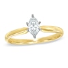 Thumbnail Image 1 of 3/8 CT. Certified Marquise Diamond Solitaire Engagement Ring in 14K Gold (J/I2)
