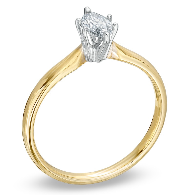 Main Image 2 of 3/8 CT. Certified Marquise Diamond Solitaire Engagement Ring in 14K Gold (J/I2)
