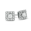 Thumbnail Image 0 of 1/4 CT. T.W. Diamond Square Frame Stud Earrings in 10K White Gold