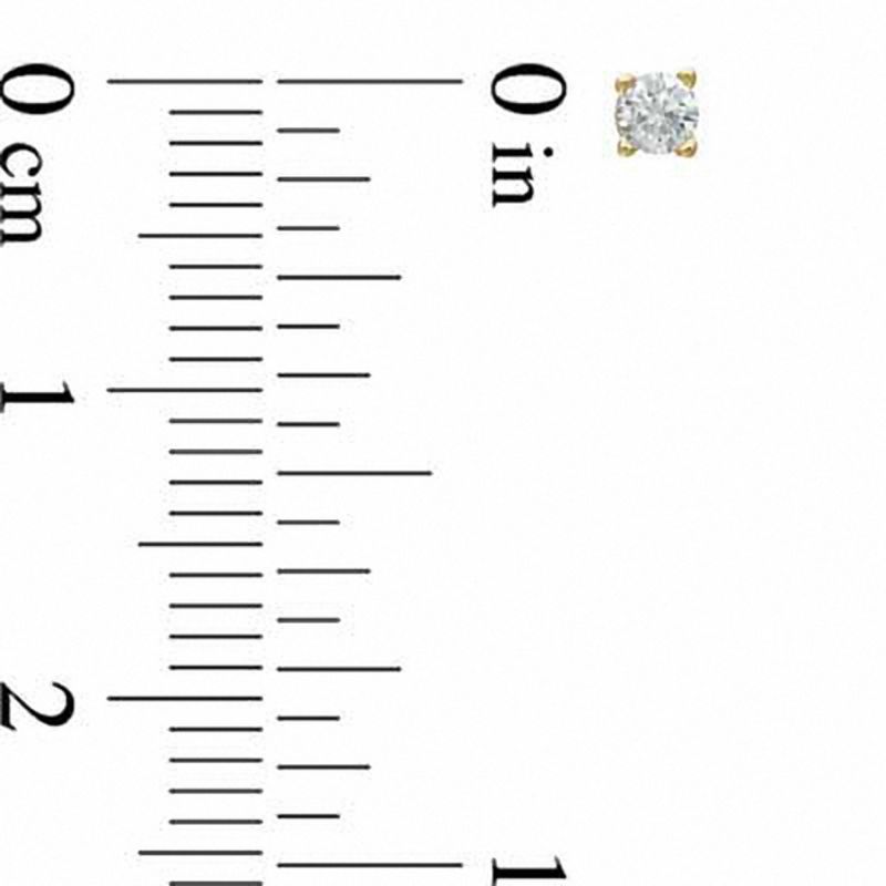 Main Image 2 of 1/10 CT. T.W. Diamond Solitaire Stud Earrings in 14K Gold (I-J/I2-I3)