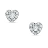 Thumbnail Image 0 of 1/4 CT. T.W. Diamond Heart Frame Stud Earrings in 10K White Gold