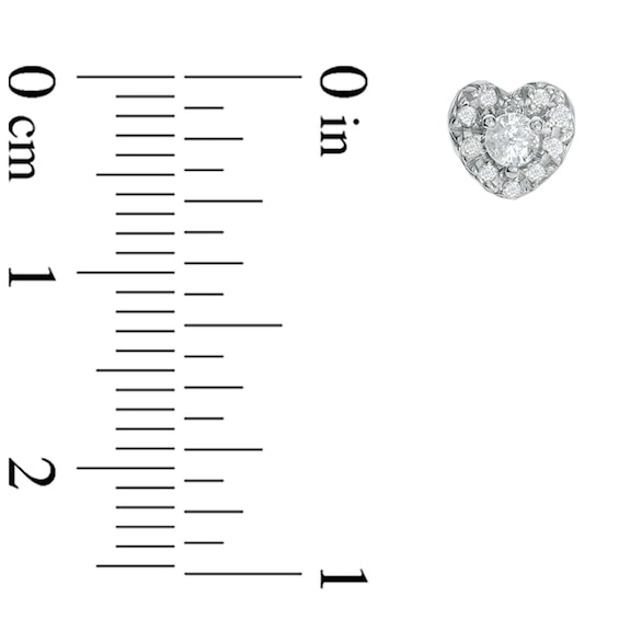 1/4 CT. T.w. Diamond Heart Frame Stud Earrings in 10K White Gold