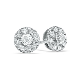 1/4 CT. T.W. Diamond Frame Stud Earrings in 10K White Gold