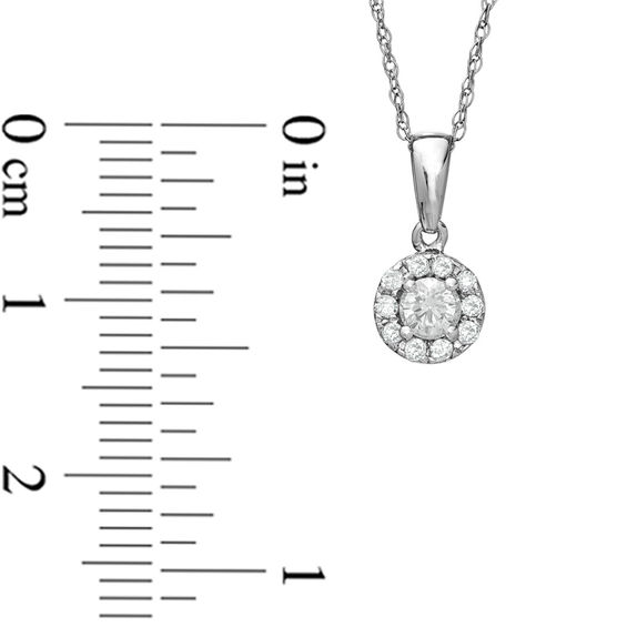 1/4 CT. T.w. Diamond Round Frame Pendant in 10K White Gold