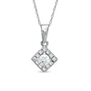Thumbnail Image 1 of 1/4 CT. T.W. Diamond Square Frame Pendant in 10K White Gold