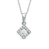 Thumbnail Image 0 of 1/4 CT. T.W. Diamond Square Frame Pendant in 10K White Gold