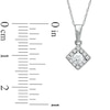 Thumbnail Image 1 of 1/4 CT. T.W. Diamond Square Frame Pendant in 10K White Gold