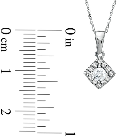1/4 CT. T.w. Diamond Square Frame Pendant in 10K White Gold