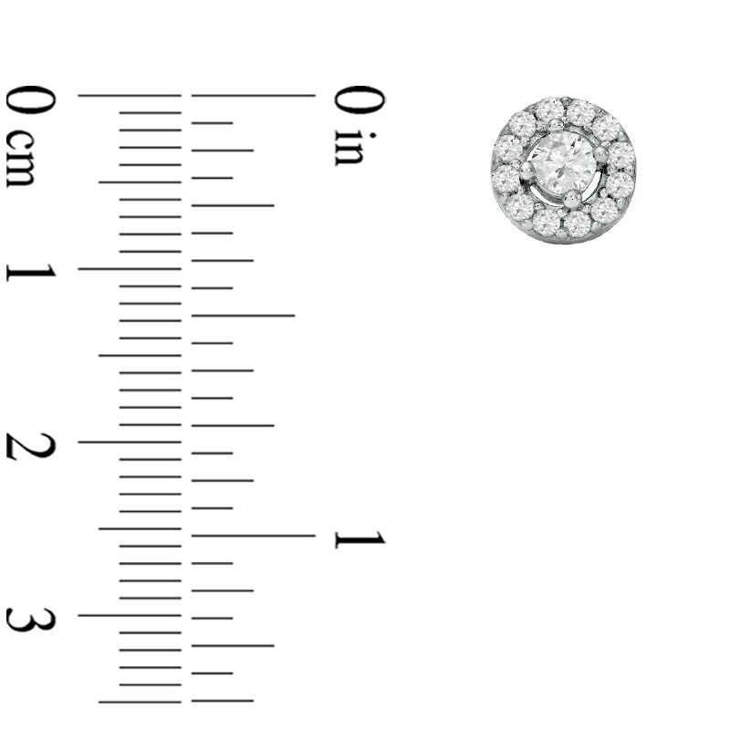 Main Image 2 of 1 CT. T.W. Diamond Frame Stud Earrings in 10K White Gold