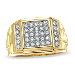 1/2 CT. T.W. Diamond Pavé Square Band in 14K Gold
