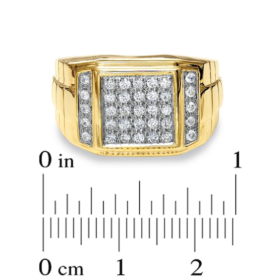 1/2 CT. T.w. Diamond Pavé Square Band in 14K Gold