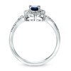 Thumbnail Image 2 of Oval Blue Sapphire and Diamond Accent Framed Engagement Ring in 10K White Gold