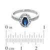 Thumbnail Image 3 of Oval Blue Sapphire and Diamond Accent Framed Engagement Ring in 10K White Gold