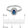 Thumbnail Image 2 of Oval Blue Sapphire and Diamond Accent Framed Engagement Ring in 10K White Gold