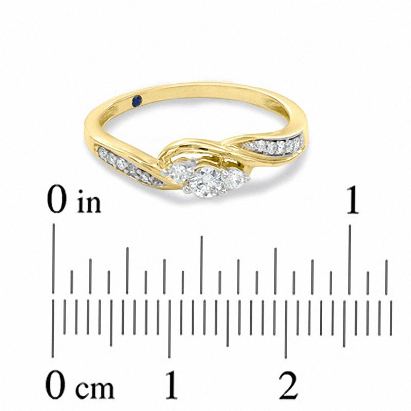 Main Image 3 of Cherished Promise Collection™ 1/5 CT. T.W. Diamond Wave Promise Ring in 10K Gold