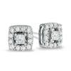 Thumbnail Image 1 of 3/4 CT. T.W. Princess-Cut Diamond Frame Stud Earrings in 10K White Gold
