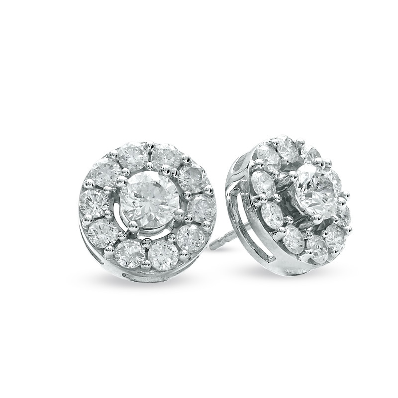 Main Image 1 of 2 CT. T.W. Diamond Frame Stud Earrings in 14K White Gold