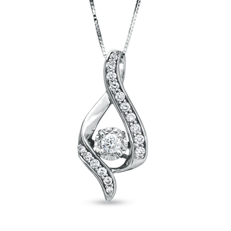 Main Image 1 of Sirena™ 3/8 CT. T.W. Diamond Illusion Pendant in 14K White Gold