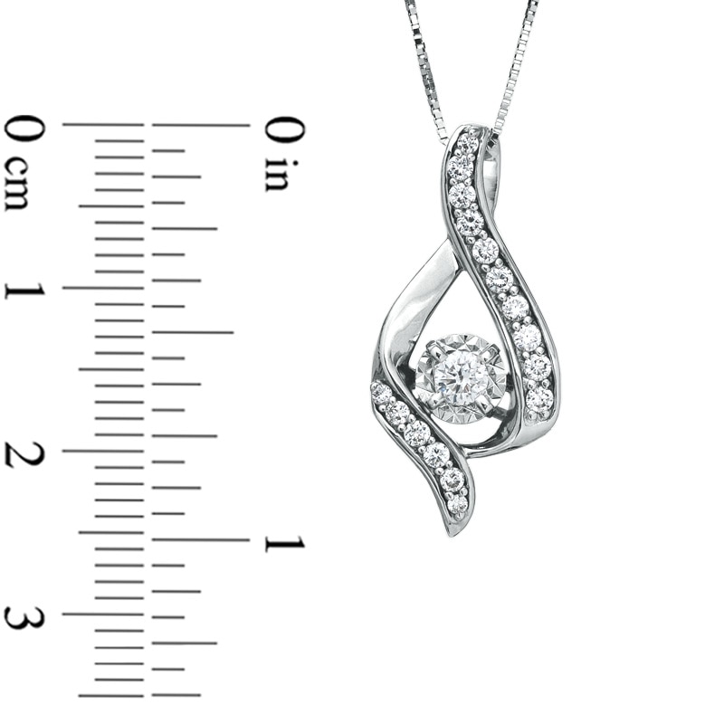 Main Image 2 of Sirena™ 3/8 CT. T.W. Diamond Illusion Pendant in 14K White Gold