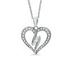 Thumbnail Image 1 of 1/4 CT. T.W. Diamond Three Stone Bypass Heart Pendant in Sterling Silver