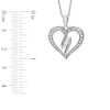Thumbnail Image 2 of 1/4 CT. T.W. Diamond Three Stone Bypass Heart Pendant in Sterling Silver