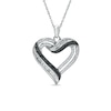 Thumbnail Image 1 of 1/2 CT. T.W. Enhanced Black and White Diamond Heart Pendant in Sterling Silver