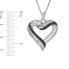 Thumbnail Image 2 of 1/2 CT. T.W. Enhanced Black and White Diamond Heart Pendant in Sterling Silver