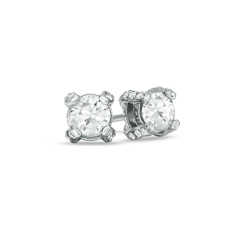 Main Image 1 of 1 CT. T.W. Diamond Solitaire Stud Earrings in 14K White Gold
