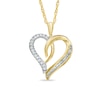 Thumbnail Image 0 of 1/8 CT. T.W. Diamond Swirling Heart Pendant in 10K Gold
