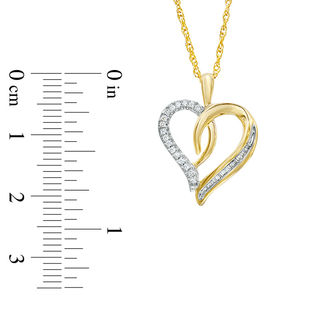 1/8 CT. T.W. Diamond Swirling Heart Pendant in 10K Gold | Zales