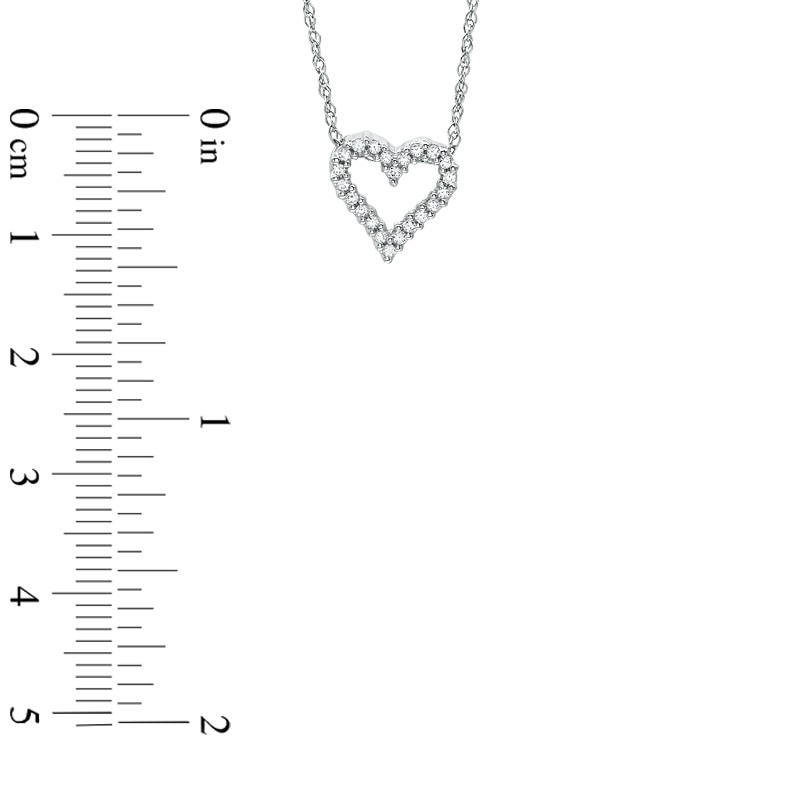 1/10 CT. T.W. Diamond Heart Pendant in 10K White Gold