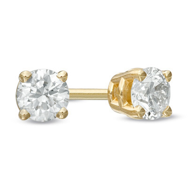 Main Image 1 of 1/3 CT. T.W. Certified Diamond Solitaire Stud Earrings in 14K Gold