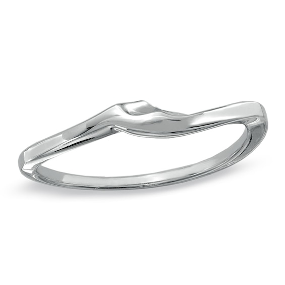 14K White Gold Tracer Wedding Band