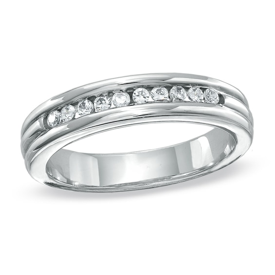 1/3 CT. T.w. Diamond Channel Band in Sterling Silver