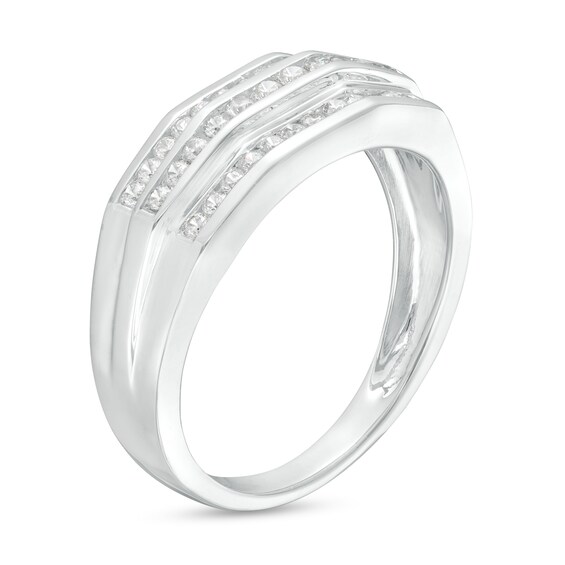 1/2 CT. T.w. Diamond Triple Row Band in 10K White Gold