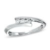 Thumbnail Image 0 of 1/5 CT. T.W. Diamond Three Stone Bypass Ring in 10K White Gold
