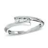 Thumbnail Image 1 of 1/5 CT. T.W. Diamond Three Stone Bypass Ring in 10K White Gold
